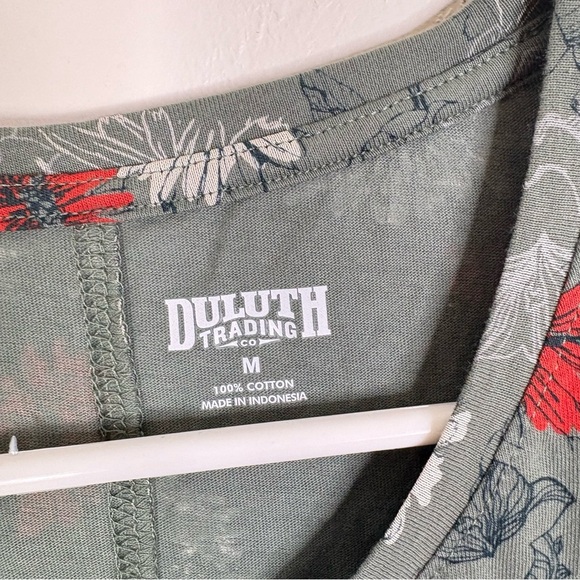 Duluth Trading Floral Print Green T-Shirt Medium - Picture 2 of 7